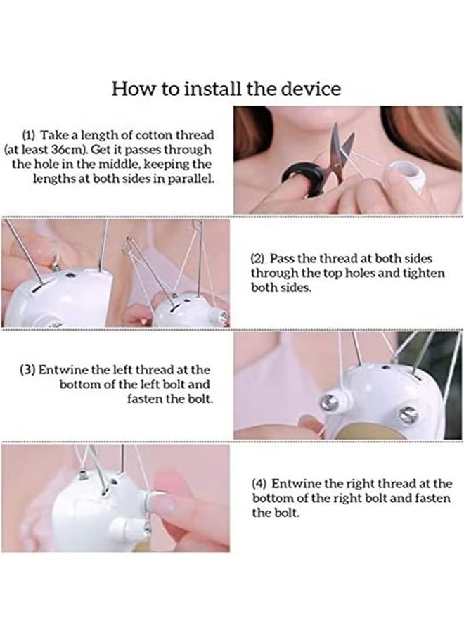 آلة إزالة شعر الوجه الكهربائية للنساء، جهاز تجميل للوجه، مزيل شعر بالخيوط، ماكينة حلاقة للوجه، جهاز تدليك للوجه، أداة لإزالة الشعر بلطف (لون الشمبانيا) - Image 5